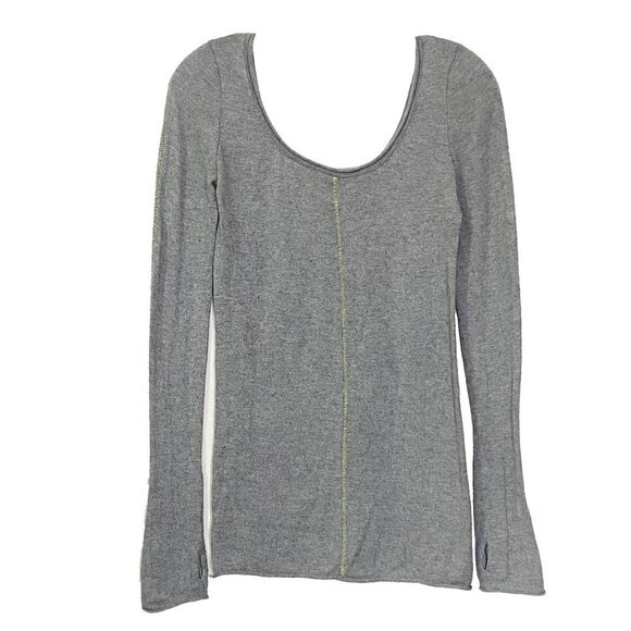Lululemon Boat Neck Slim Fit Warm Sweater Gray 10 - Picture 1 of 9